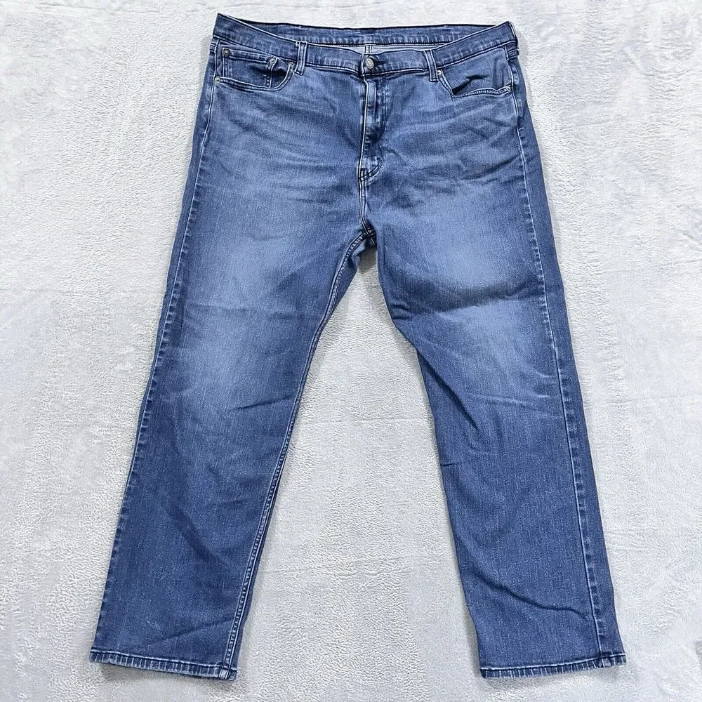 Levis 502 Jeans Men 42x29.5* Blue Regular Fit Tapered Leg Medium Wash‎